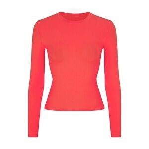 SKIMS Fits Everybody Long Sleeve T-Shirt Poppy XL